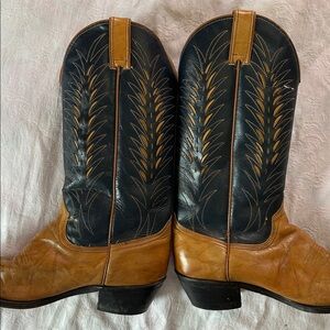 Vintage Wrangler Cowboy Boots Men’s Leather Blue Brown Size 8.5